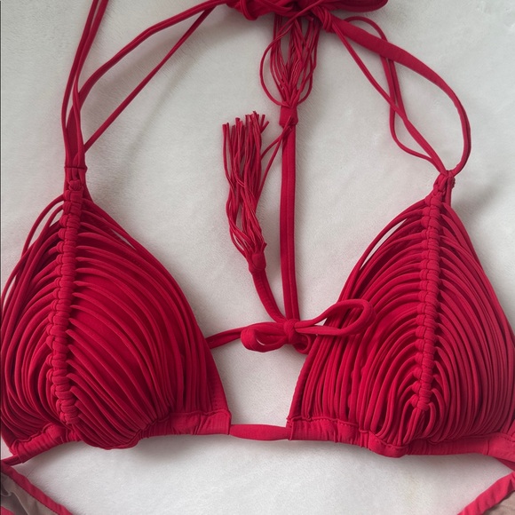 PQ SWIM Isla Bikini Set (Triangle Macrame Top and Basic Ruched Bottom) in Milos - Picture 10 of 16